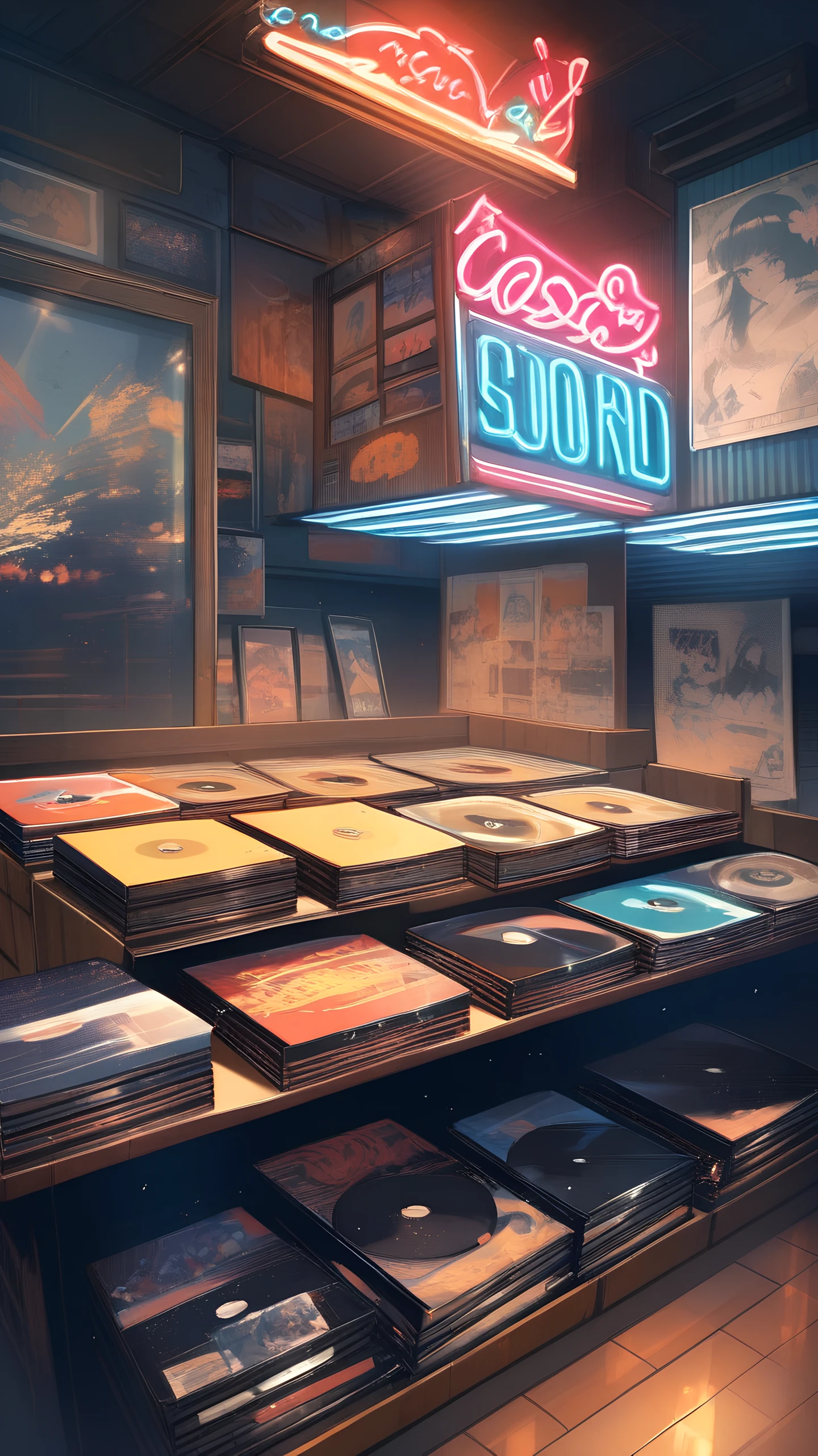 Anime Wallpaper Vinyl Record Shop 1440×2560 anime wallpaper