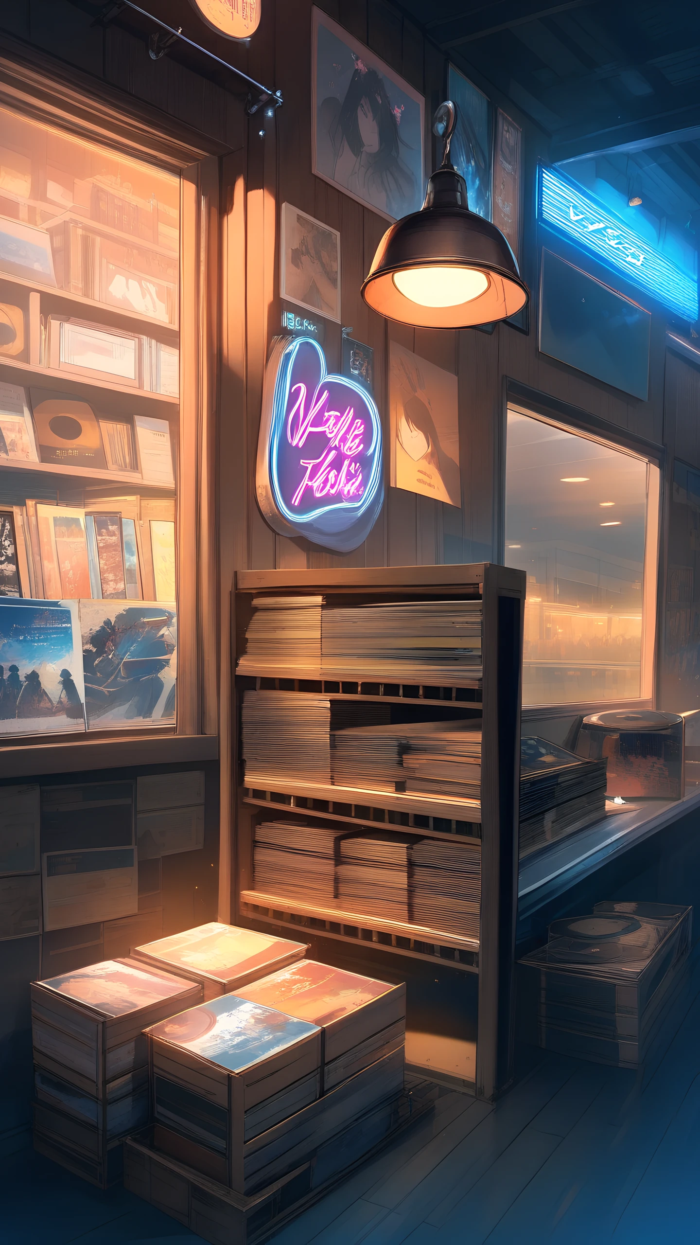Anime Wallpaper Vinyl Record Shop 1440×2560 anime wallpaper