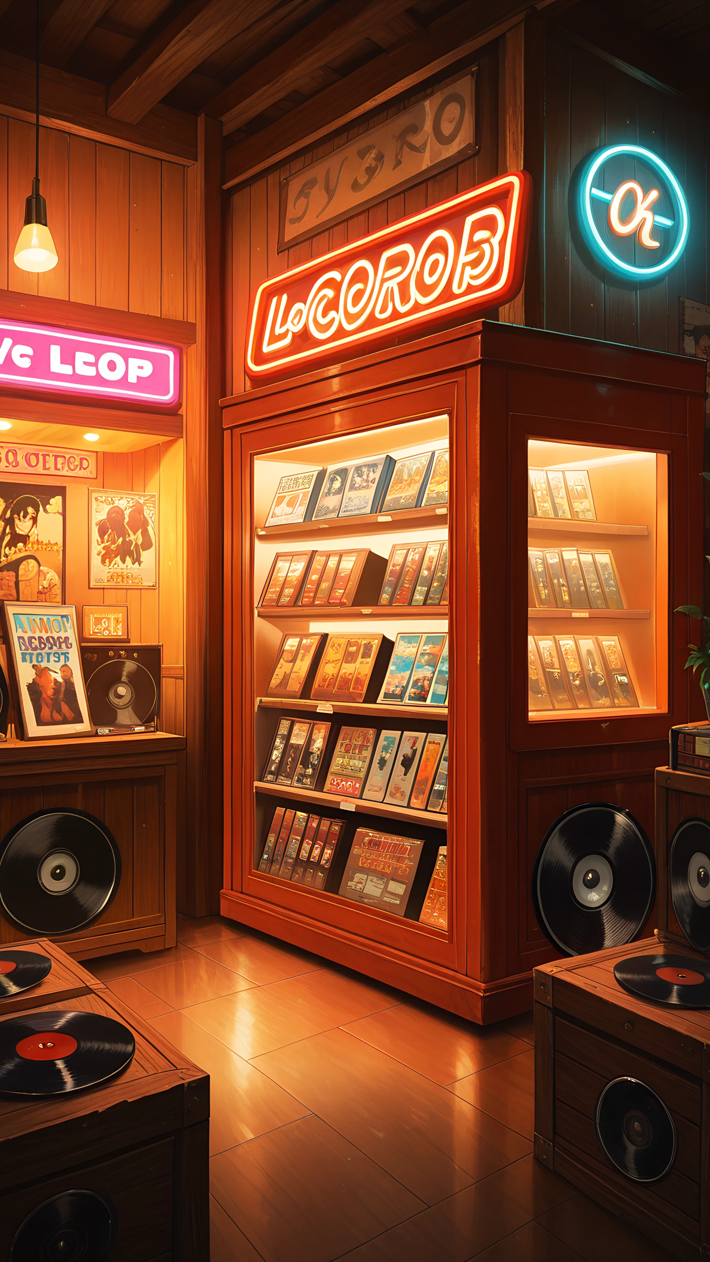Anime Wallpaper Vinyl Record Shop 1440×2560 anime wallpaper