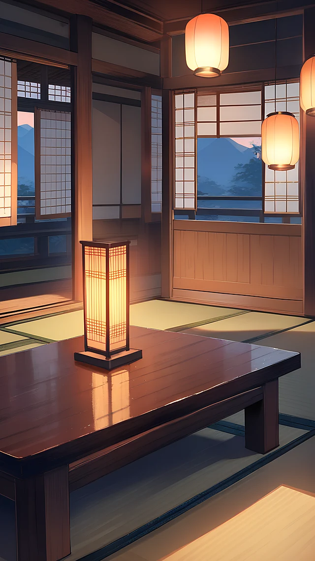anime wallpaper cozy tea house — 1440×2560