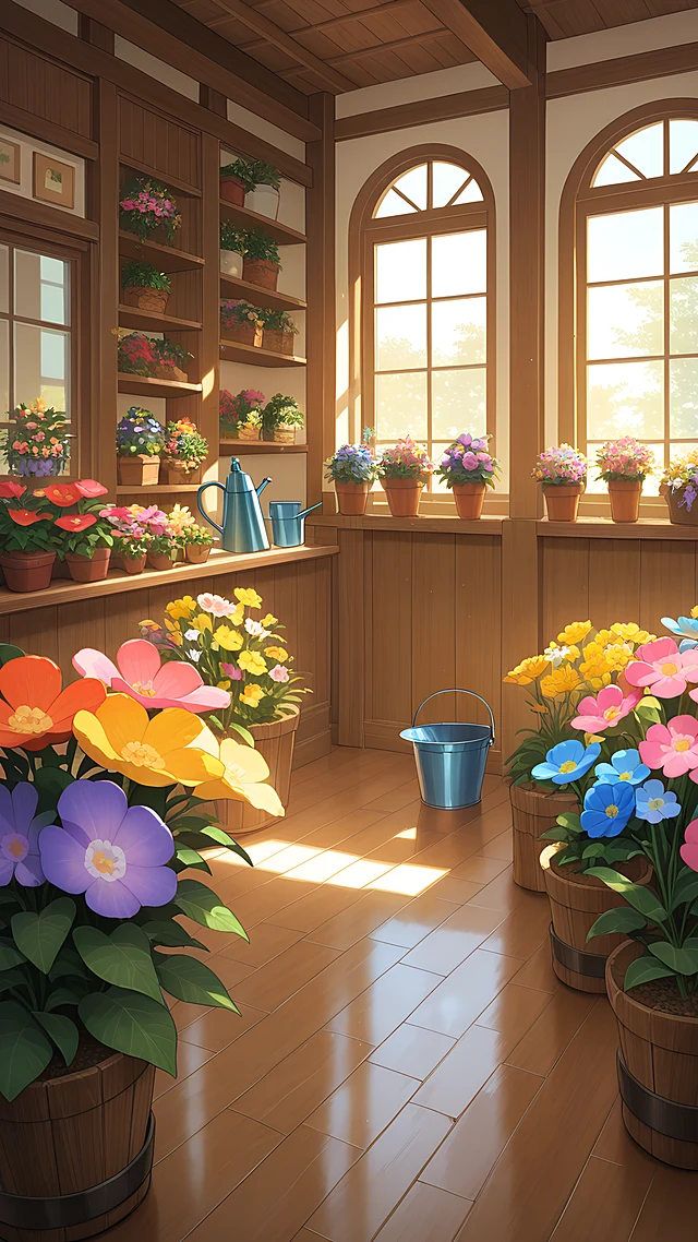 anime wallpaper flower shop — 1440×2560