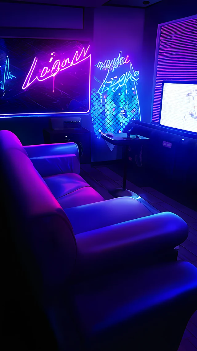 anime wallpaper karaoke room neon — 1440×2560