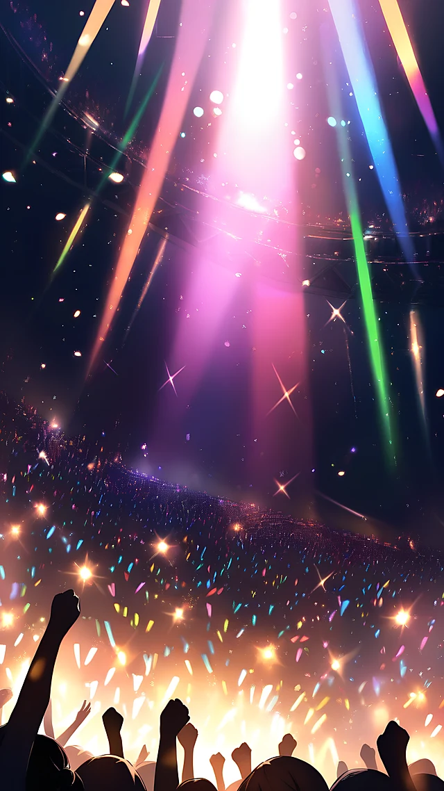 anime wallpaper concert glowsticks — 1440×2560