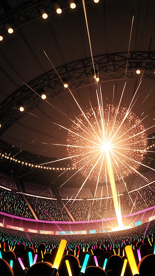 anime wallpaper concert glowsticks — 1440×2560