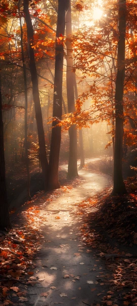 serene nature wallpaper — autumn leaves, scenery, nature, tree (free 4K phone download)