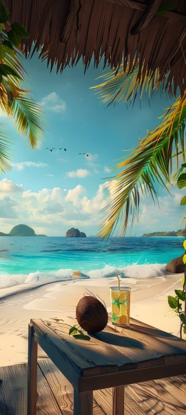 serene nature wallpaper — beach, sky, scenery, cloud (free 4K phone download)