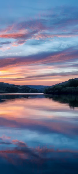 serene nature wallpaper — scenery, sky, cloud, reflection (free 4K phone download)