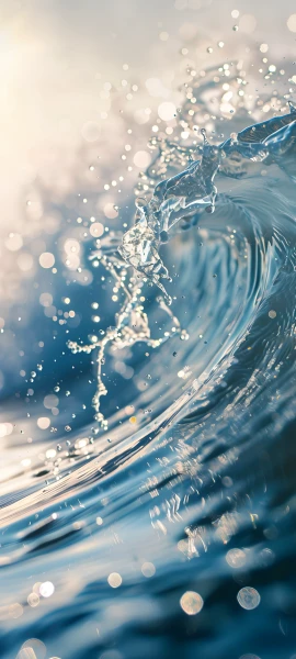 serene anime girl wallpaper — water, waves, splashing (free 4K phone download)