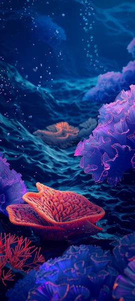 colorful nature wallpaper — coral, underwater, scenery, bubble (free 4K phone download)