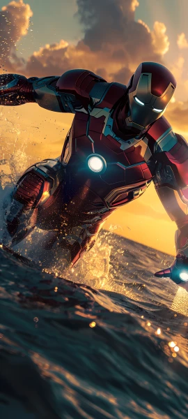 futuristic anime boy wallpaper — power armor, glowing, superhero (free 4K phone download)