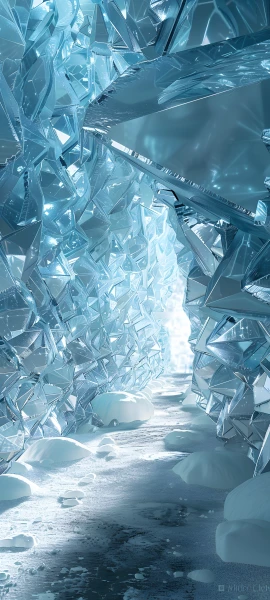 futuristic anime girl wallpaper — ice, scenery, blue theme (free 4K phone download)