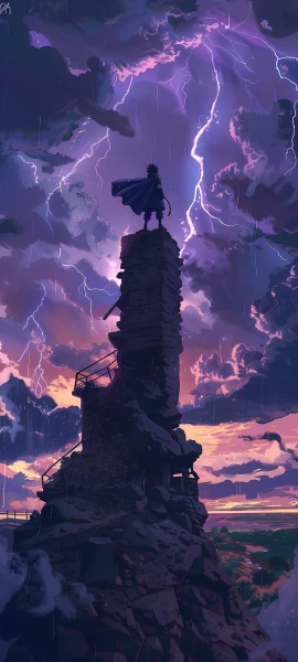 epic anime boy wallpaper — cloud, lightning, sky, cloudy sky (free 4K phone download)