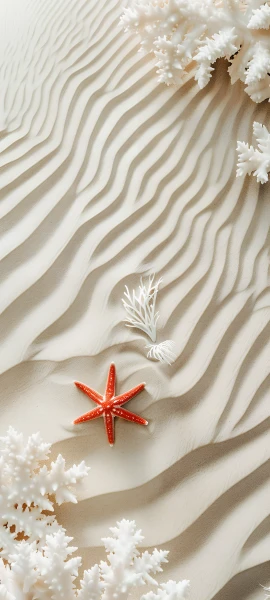 whimsical nature wallpaper — starfish, tree (free 4K phone download)