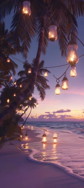 romantic nature wallpaper — tree, palm tree, scenery, beach (free 4K phone download)