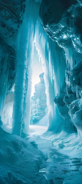cool nature wallpaper — scenery, water, waterfall, snow (free 4K phone download)