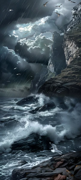 dramatic nature wallpaper — bird, cloud, storm, cloudy sky (free 4K phone download)