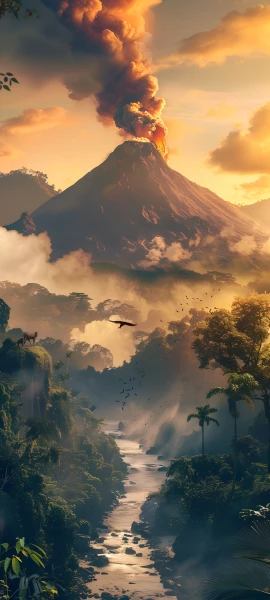 epic nature wallpaper — scenery, tree, cloud, bird (free 4K phone download)