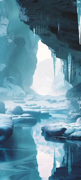 serene nature wallpaper — scenery, water, waterfall, rock (free 4K phone download)
