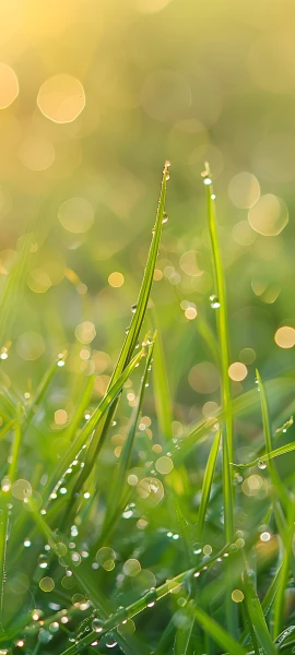 serene nature wallpaper — grass, scenery, water drop, plant (free 4K phone download)