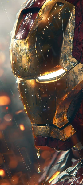 epic nature wallpaper — rain, robot, mecha, science fiction (free 4K phone download)