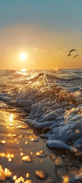 serene nature wallpaper — bird, scenery, water, sky (free 4K phone download)