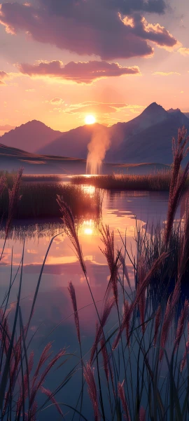serene nature wallpaper — scenery, cloud, sky, sunset (free 4K phone download)