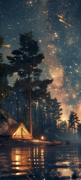cozy nature wallpaper — scenery, star (sky), sky, starry sky (free 4K phone download)