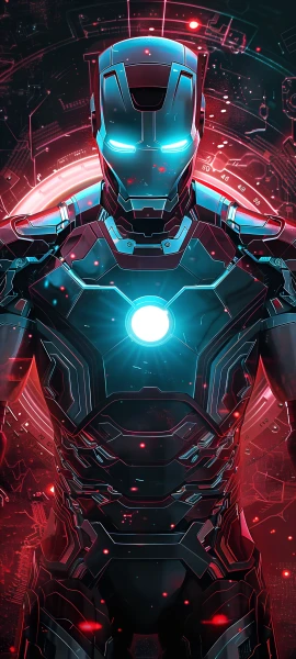 futuristic anime boy wallpaper — glowing, glowing eyes, armor (free 4K phone download)