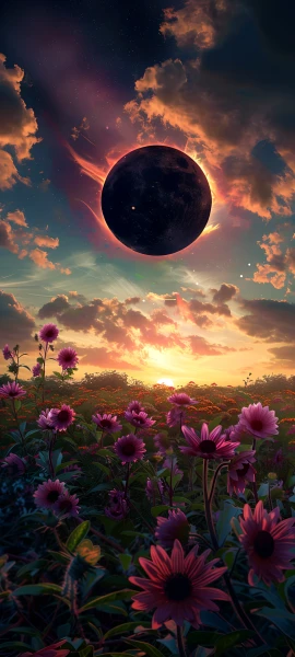 dreamy nature wallpaper — flower, sky, scenery, cloud (free 4K phone download)