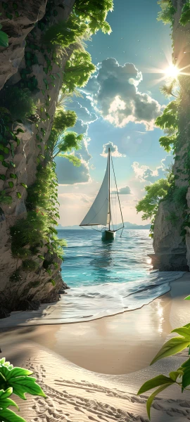serene nature wallpaper — scenery, sky, cloud, ocean (free 4K phone download)