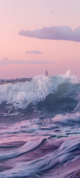 pastel nature wallpaper — waves, scenery, ocean, cloud (free 4K phone download)
