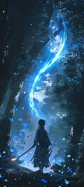 magical anime boy wallpaper — weapon, nature, sword (free 4K phone download)