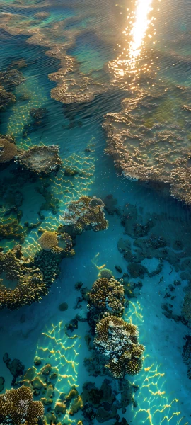 painterly nature wallpaper — scenery, water, ocean, rock (free 4K phone download)
