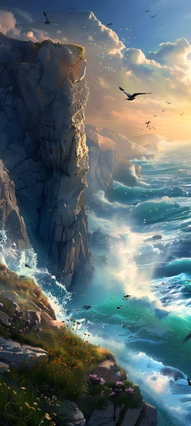 serene nature wallpaper — bird, scenery, cloud, sky (free 4K phone download)