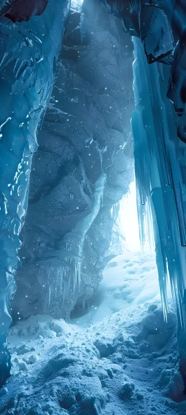cool nature wallpaper — scenery, water, snow, waterfall (free 4K phone download)