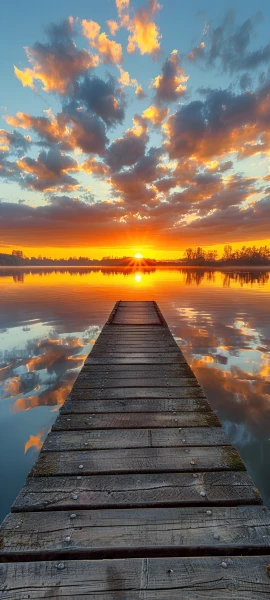 serene nature wallpaper — scenery, cloud, sky, reflection (free 4K phone download)