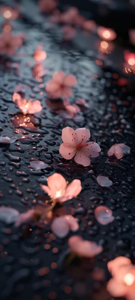 serene nature wallpaper — flower, water, pink flower, cherry blossoms (free 4K phone download)