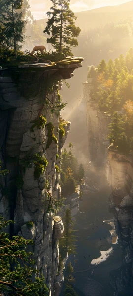 serene nature wallpaper — scenery, ruins, bird, tree (free 4K phone download)