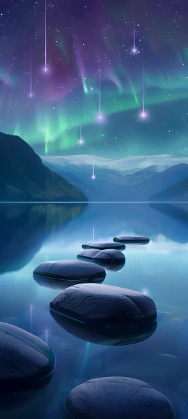serene nature wallpaper — aurora, sky, scenery, star (sky) (free 4K phone download)