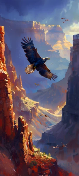 epic anime boy wallpaper — bird, scenery, sky, mountain (free 4K phone download)