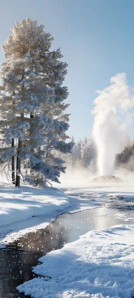 epic nature wallpaper — scenery, snow, tree, sky (free 4K phone download)