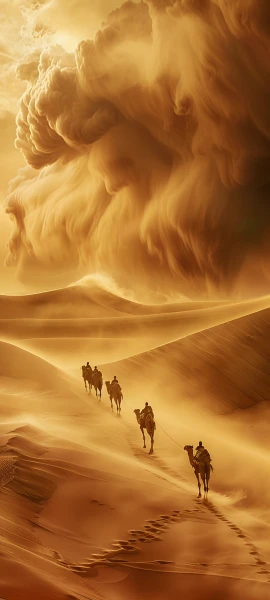 epic nature wallpaper — desert, multiple boys, sand, cloud (free 4K phone download)