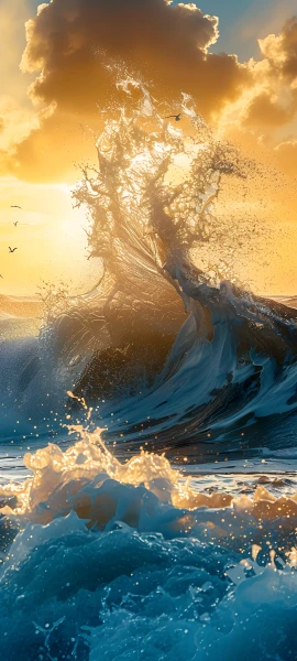 epic nature wallpaper — waves, cloud, sky, water (free 4K phone download)