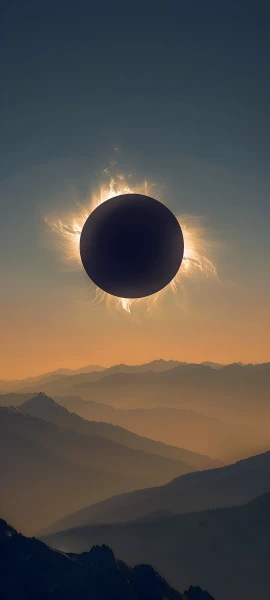 serene nature wallpaper — scenery, sky, sun, mountain (free 4K phone download)