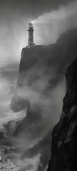serene nature wallpaper — monochrome, greyscale, scenery, fog (free 4K phone download)