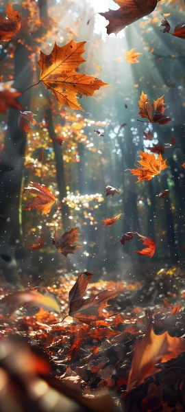 magical nature wallpaper — leaf, autumn leaves, sunlight, scenery (free 4K phone download)