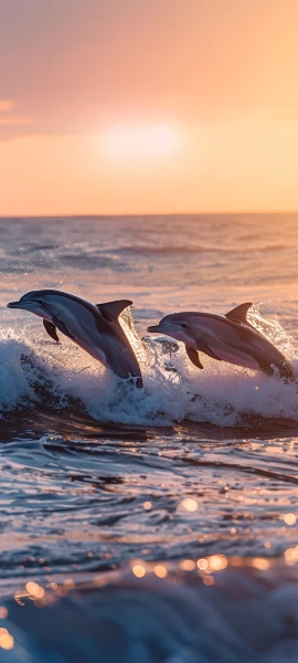 serene nature wallpaper — waves, ocean, sunset, water (free 4K phone download)