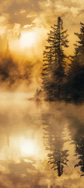 serene nature wallpaper — tree, scenery, cloud, sky (free 4K phone download)