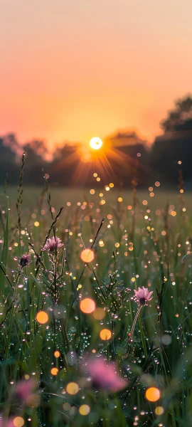 serene nature wallpaper — scenery, flower, sun, sky (free 4K phone download)