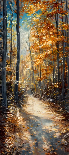 painterly nature wallpaper — scenery, autumn leaves, tree, nature (free 4K phone download)